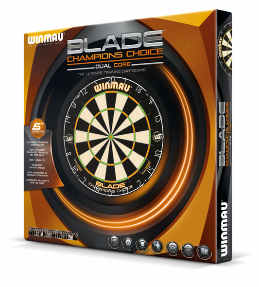 Winmau Blade Champions Choice Dual Core Dartboard - Packaging