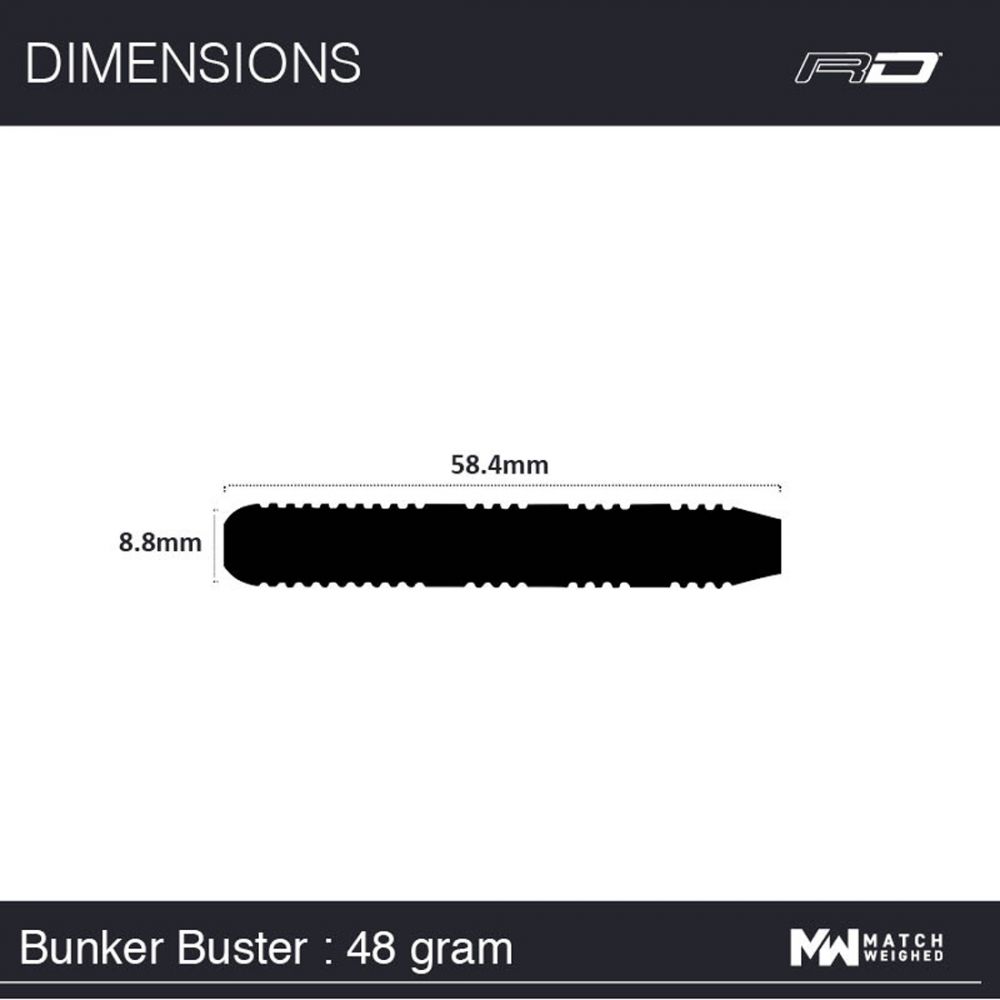 Red Dragon Bunker Buster Darts - Dimensions