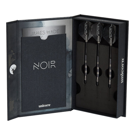 The Unicorn Noir range of darts epitomises class and style. Renowned championship winning players patterns in black titanium nitride coating. Secondary machining coupled with laser engraved player signature and Unicorn hallmark.