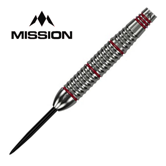 Mission Rogue Darts - Steel Tip - Brass - Silver & Red Coated