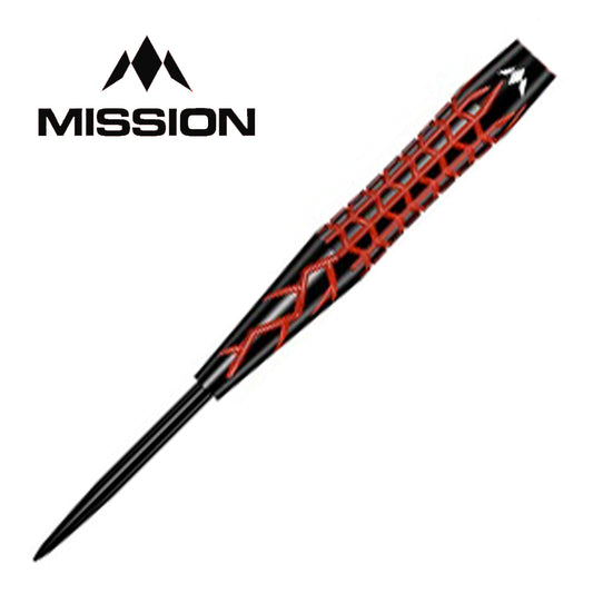 Mission Lava Darts - Steel Tip - 95% Tungsten - Black & Red Electro - Barrel