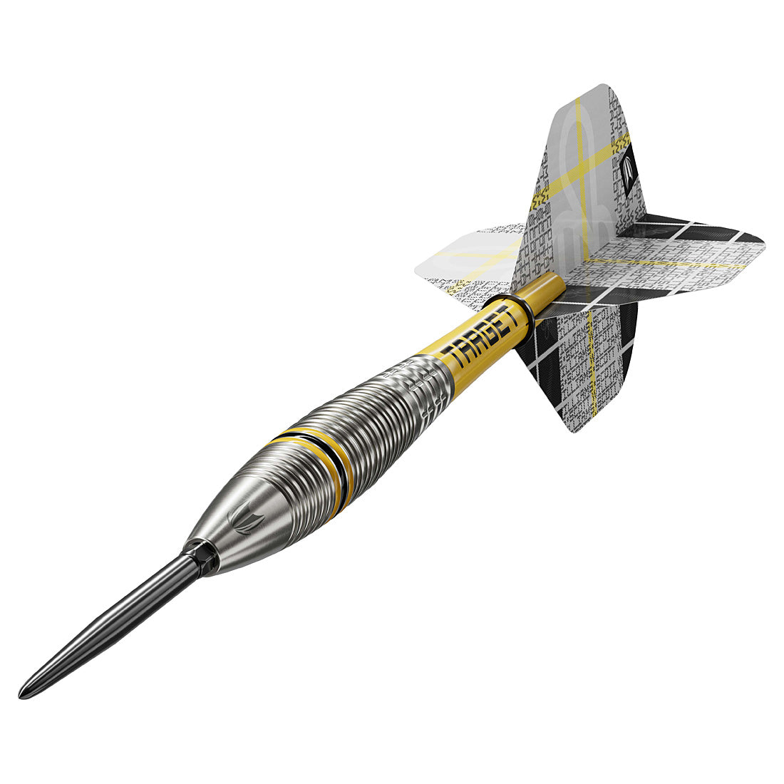 Target Scott Williams G2 Swiss Point Steel Tip Darts - Dynamic view of a complete dart