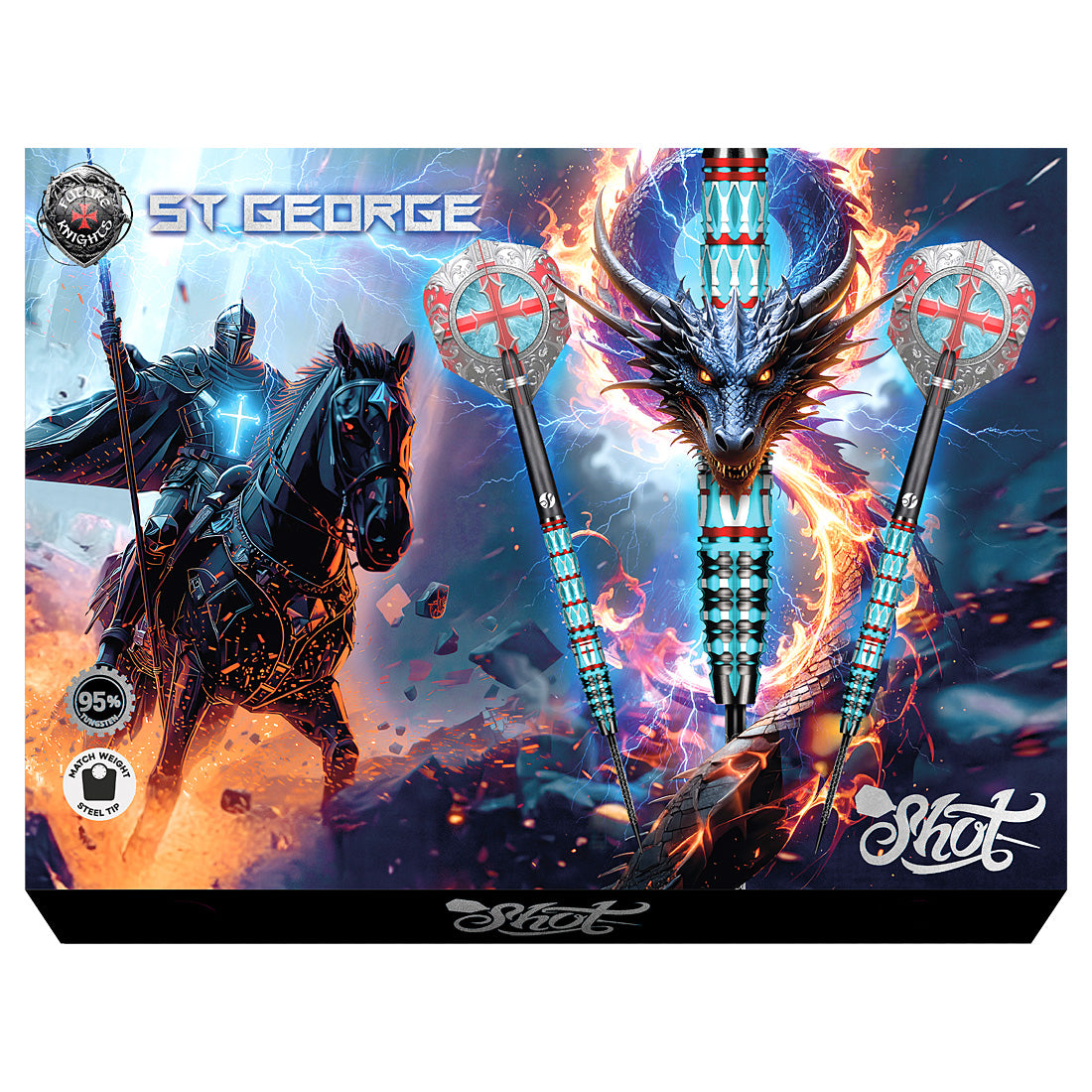 Shot Future Knights St George Steel Tip Darts