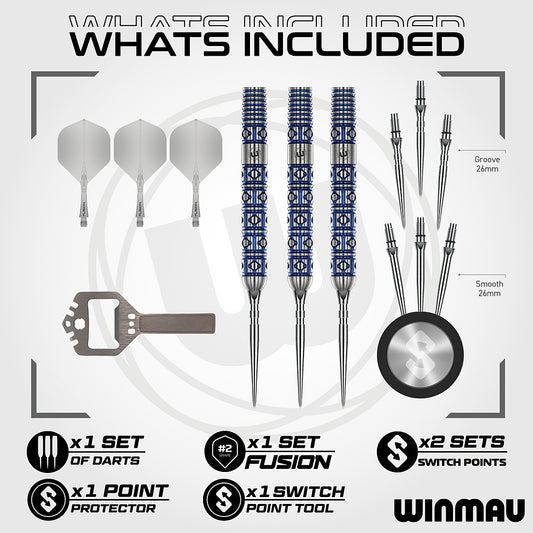 Winmau Lunaris Parallel 90% Switch Point Steel Tip Darts