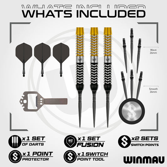 Winmau Exion 90% Switch Point Steel Tip Darts
