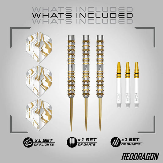 Red Dragon Paradym Gold Parallel 90% Tungsten Steel Tip Darts