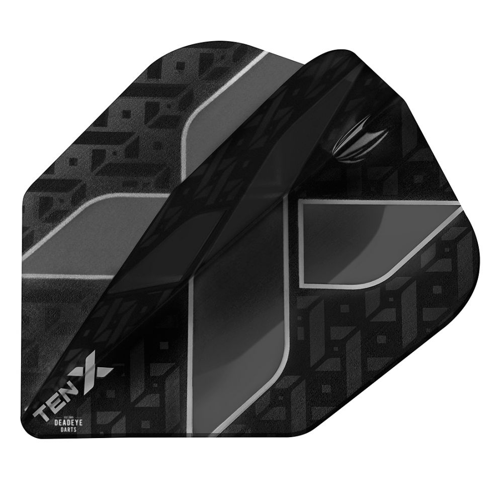 Target Ten X Dart Flights - Black and Grey - Dymamic Version