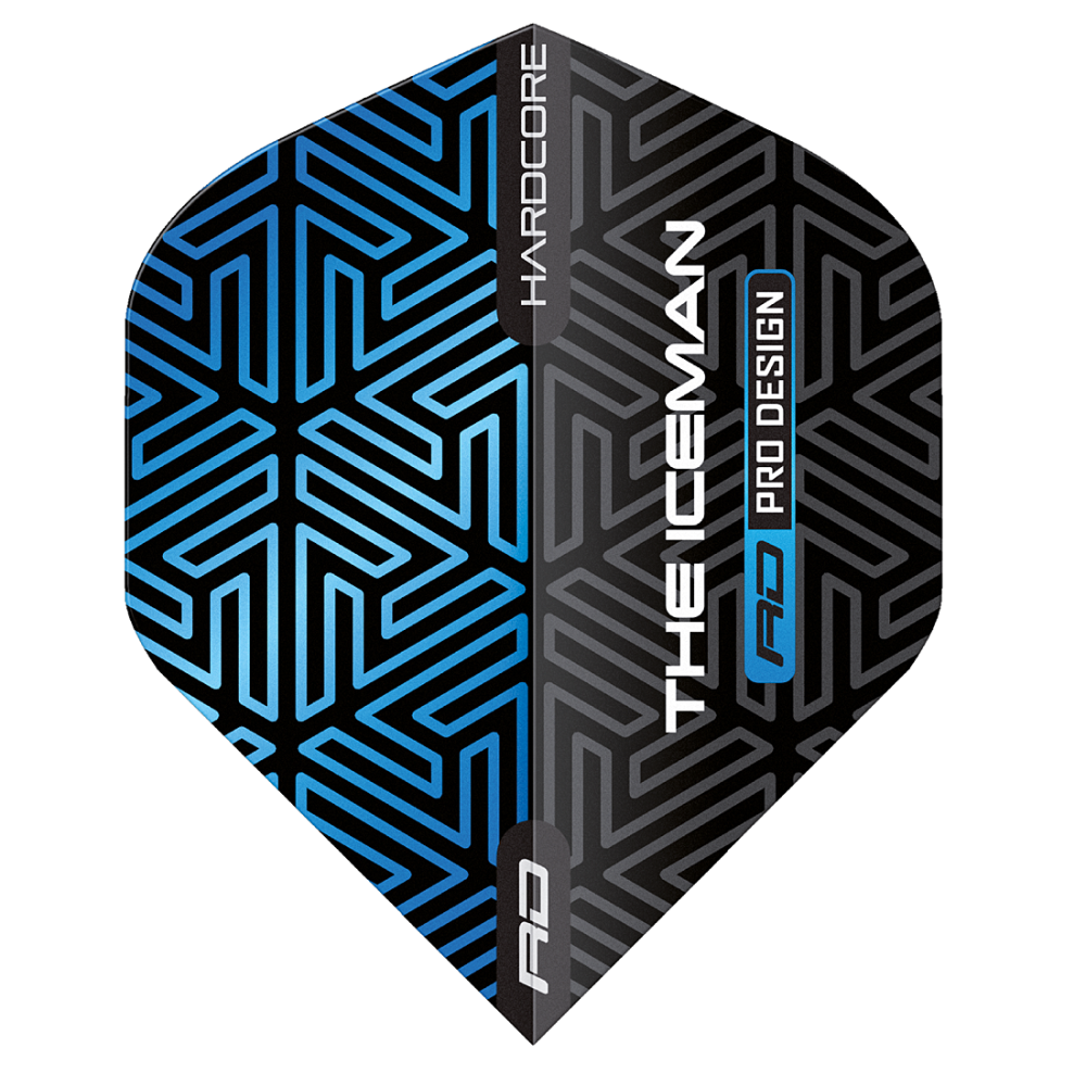 Hardcore Premium Gerwyn Price Black Standard Dart Flights - Blue and Black