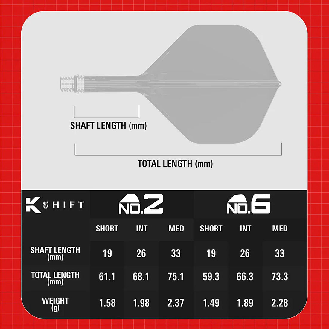 Target K-Shift White No2 Spinning Integrated Flights & Shafts