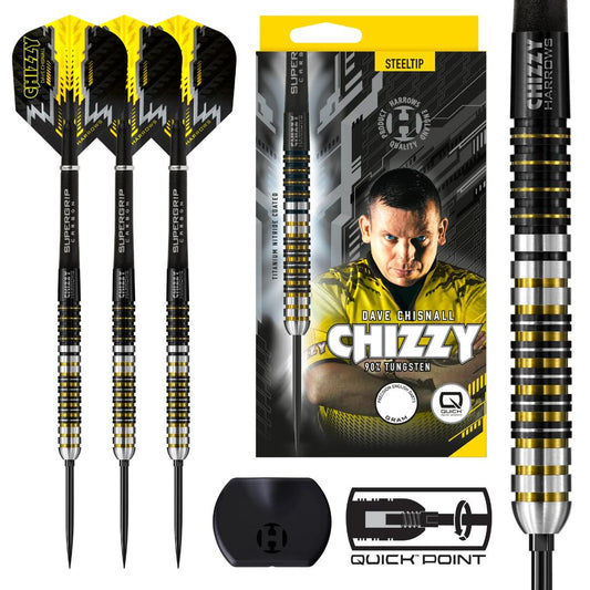 Harrows Dave Chisnall Chizzy Series 1 90 percent tungsten QP steel tip darts designed for precision and control | Deadeye Darts