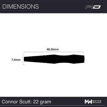 Measurement chart for a product with dimensions labeled on a white background.
