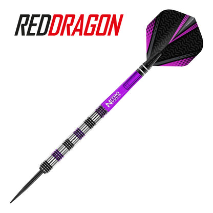 Purple dart with black and gray accents on a white background, featuring the Red Dragon brand.