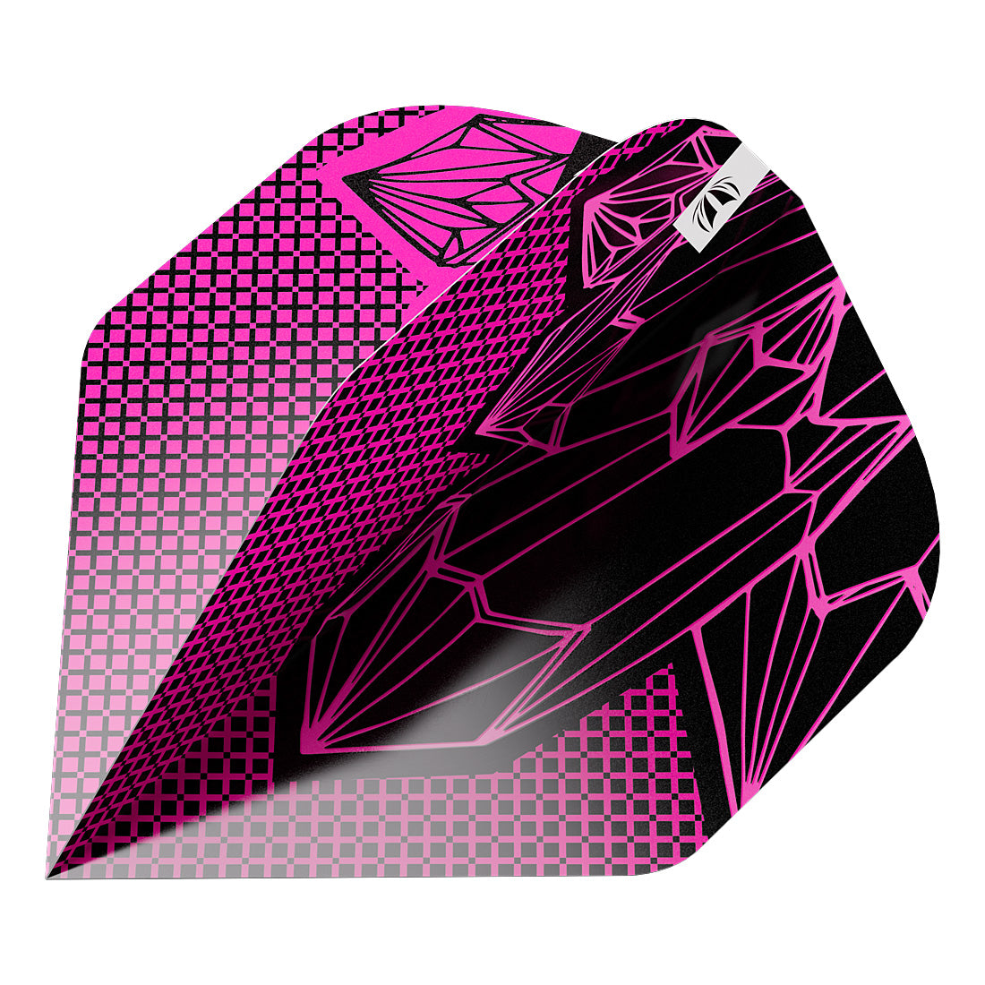 Pink and black geometric dart flights of Target Lorraine Winstanley G2 No2 dynamic image