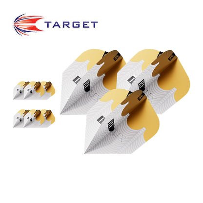 Set of darts with white and brown design on a white background of Target Redux No6 Shape x 3 sets