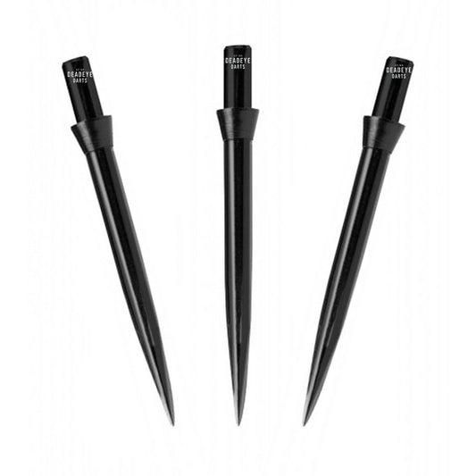 Red Dragon black standard steel tip dart points 32mm fitted with black tridents | Deadeye Darts