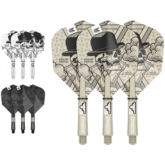 Target Dimitri Van den Bergh Ink flight and shaft combo featuring professional player design | Deadeye Darts