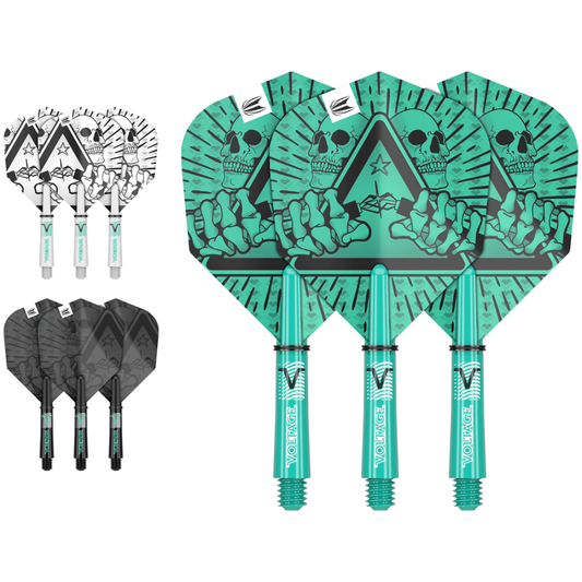 Target Rob Cross Ink Flight Shaft Combo – three sets of flights and shafts with Rob Cross design | Deadeye Darts