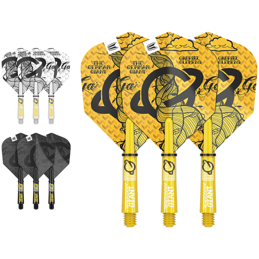 Target Gabriel Clemens Ink flight and shaft combo set featuring player design for balanced dart flight | Deadeye Darts