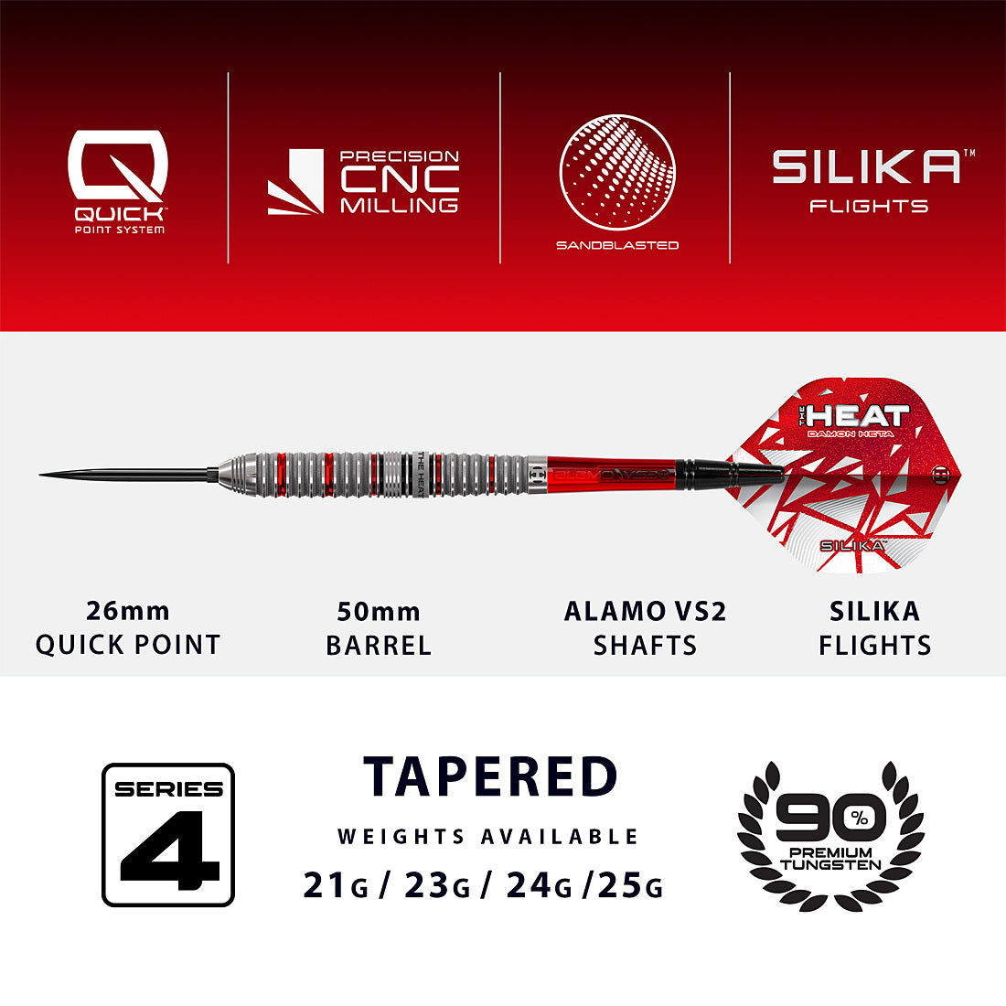 Harrows Damon Heta Series 4 Quick Point Darts