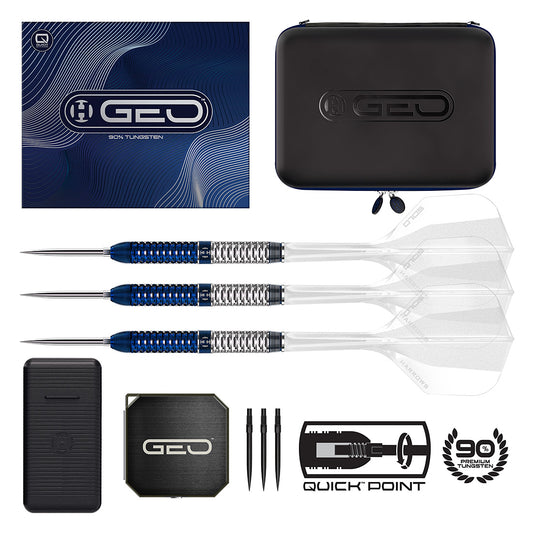 Harrows Geo 01 Parallel 90% Quick Point Darts – precision parallel-profile tungsten darts for smooth, accurate throws