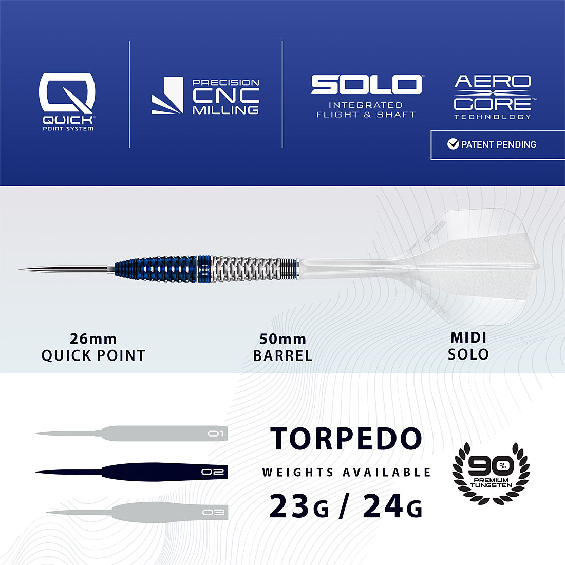 Harrows Geo 02 Torpedo 90% Quick Point Darts