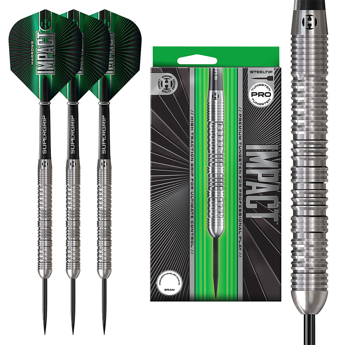 Harrows Impact 70% Tungsten Steel Tip Darts – stable and stylish darts designed for consistent accuracy