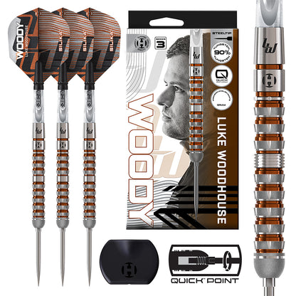 Harrows Luke Woodhouse 90% Series 3 Quick Point Darts – tungsten darts offering control and precision