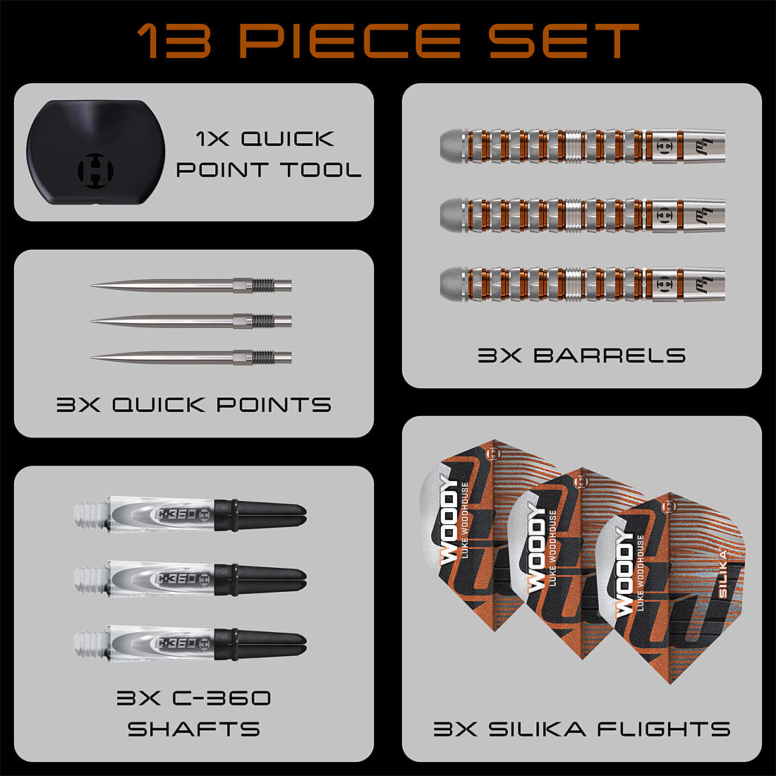 Harrows Luke Woodhouse 90% Series 3 Quick Point Darts