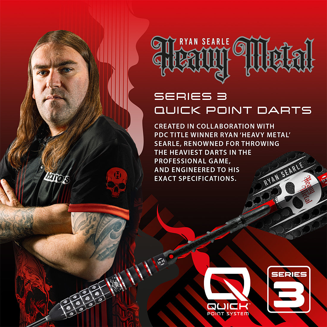 Harrows Ryan Searle 90% Series 3 Quick Point Darts