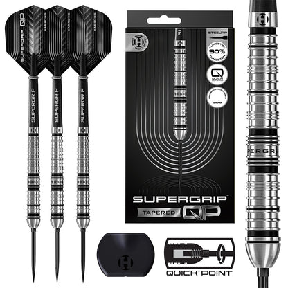 Harrows Supergrip QP 90% Quick Point Darts – precision 90% tungsten darts for fast, accurate release