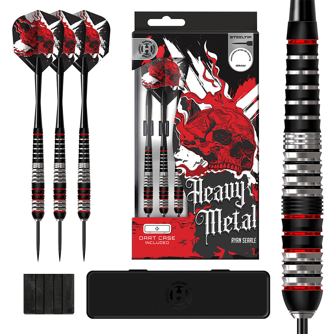 Harrows Heavy Metal Stainless Steel Tip Darts – durable and balanced darts with stainless steel barrels