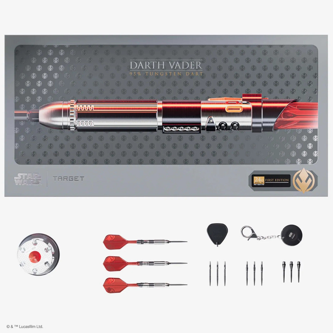 Target Star Wars Darth Vader Lightsaber 95% Swiss Point Darts – elite tungsten darts inspired by Darth Vader’s lightsaber