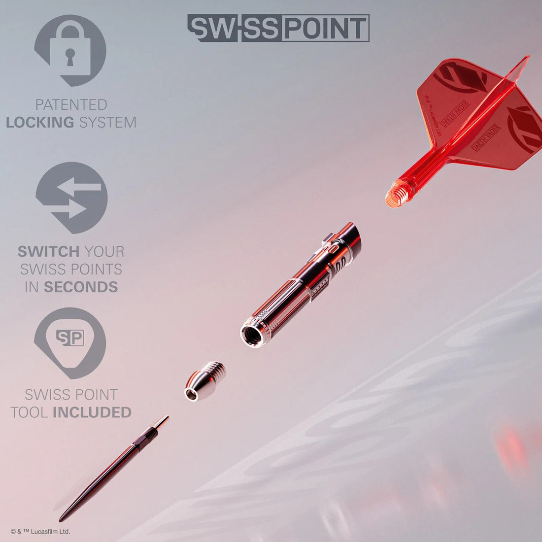 Target Star Wars Darth Vader Lightsaber First Edition 95% Swiss Point Darts