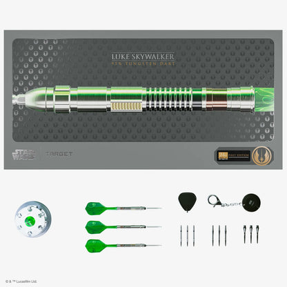 Target Star Wars Luke Skywalker Lightsaber 95% Swiss Point Darts – 95% tungsten darts inspired by Luke Skywalker’s lightsaber design