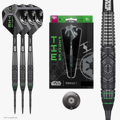 Target Star Wars Tie Fighter Swiss Point Darts – tungsten darts with Swiss Point tips and imperial fighter design