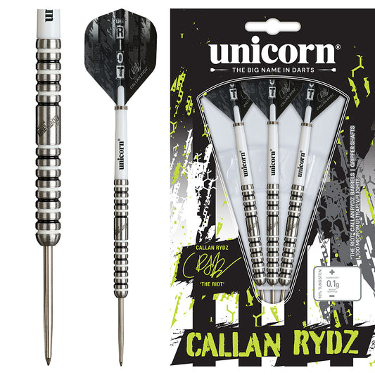 Unicorn Callan Rydz The Riot Phase 2 Steel Tip Darts – precision 90% tungsten darts inspired by Callan Rydz | Deadeye Darts