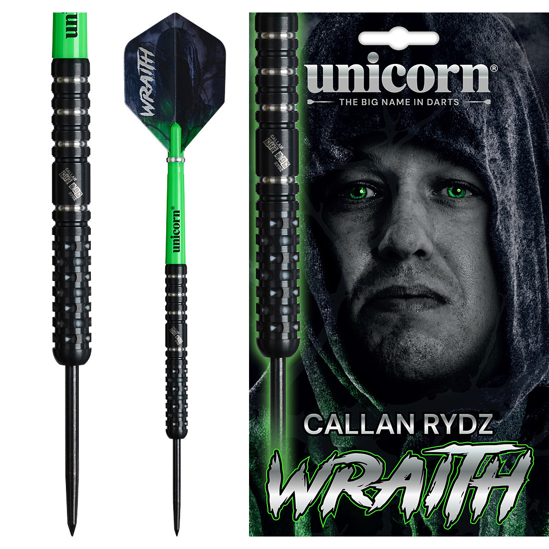 Unicorn Callan Rydz Wraith 90% Steel Tip Darts – tungsten darts inspired by Callan Rydz’ throw and grip patterns