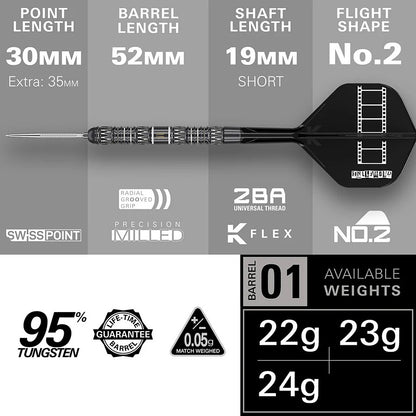 Target Chris Dobey 95% Tungsten SP Steel Tip Darts