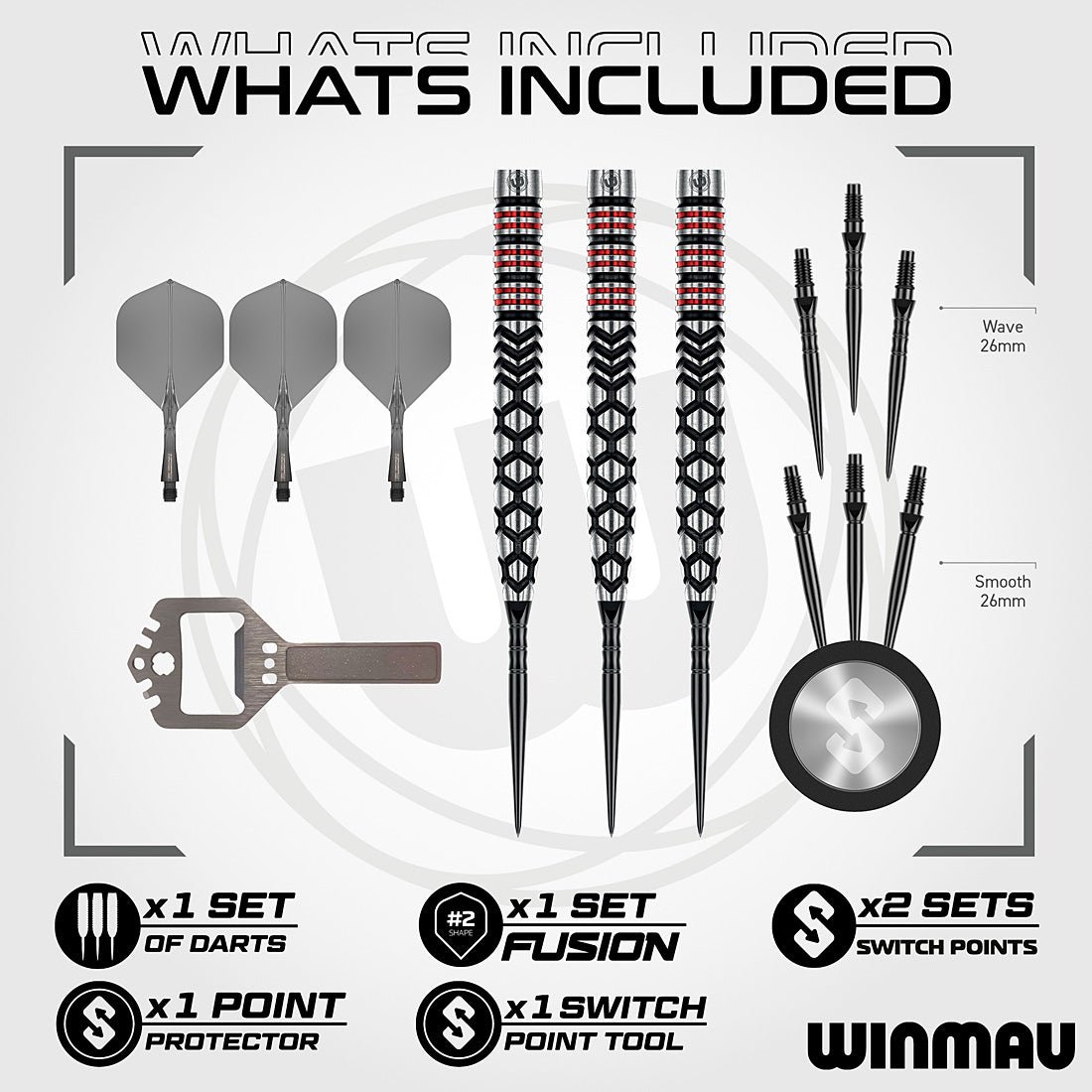 Winmau Fornax Tapered 90% Switch Point Steel Tip Darts