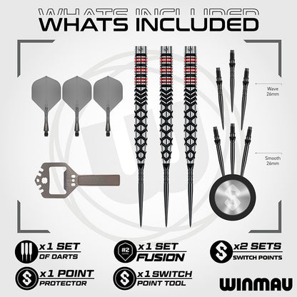 Winmau Fornax Tapered 90% Switch Point Steel Tip Darts
