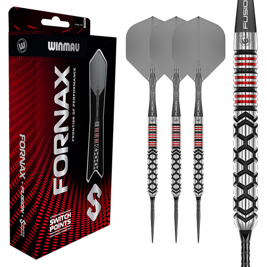 Winmau Fornax parallel 90% tungsten Switch Point steel tip darts for controlled accuracy