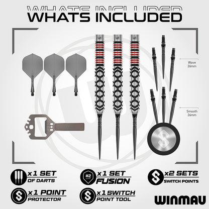 Winmau Fornax Parallel 90% Switch Point Steel Tip Darts