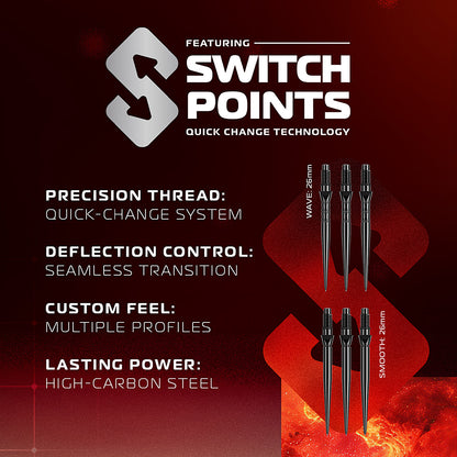Winmau Fornax Parallel 90% Switch Point Steel Tip Darts