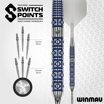 Winmau Lunaris Parallel 90% Switch Point Steel Tip Darts