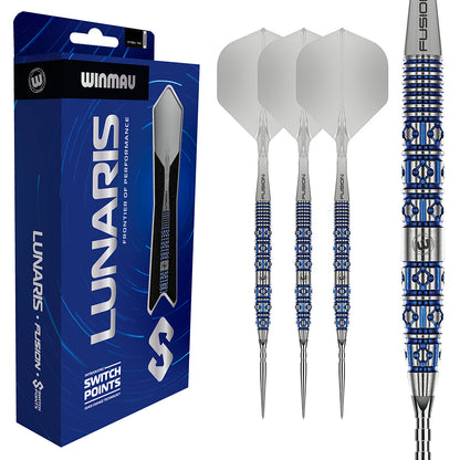 Winmau Lunaris tapered 90% tungsten Switch Point steel tip darts for smooth release