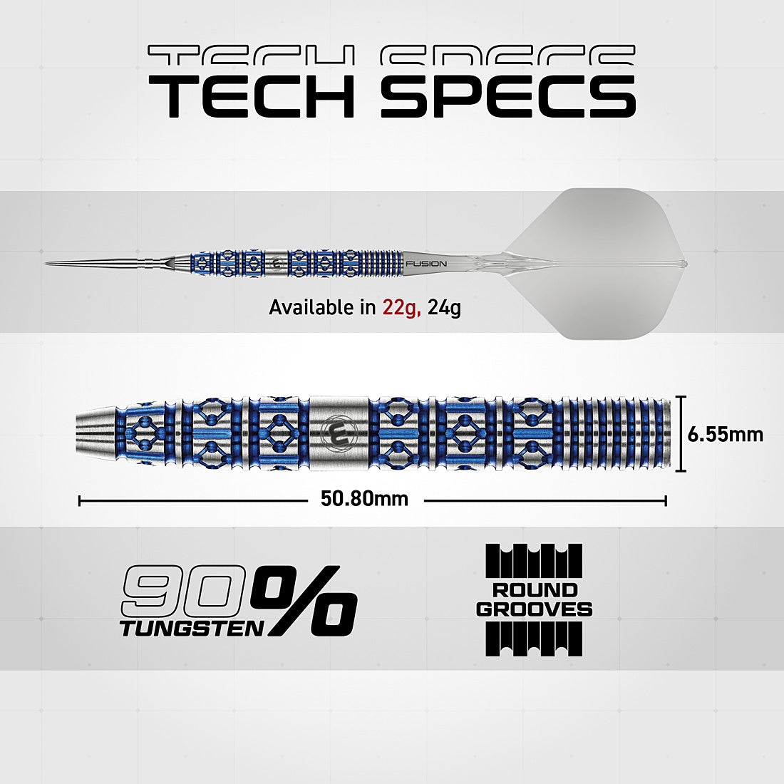 Winmau Lunaris Tapered 90% Switch Point Steel Tip Darts