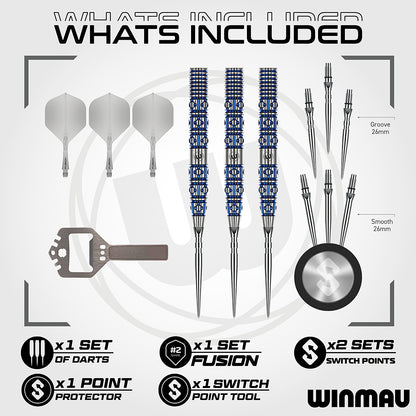 Winmau Lunaris Tapered 90% Switch Point Steel Tip Darts