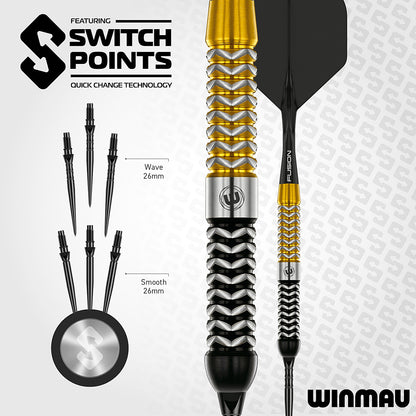 Winmau Exion 90% Switch Point Steel Tip Darts