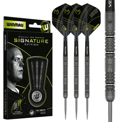 Winmau Michael Van Gerwen Signature Edition 90% steel tip darts designed for power and precision