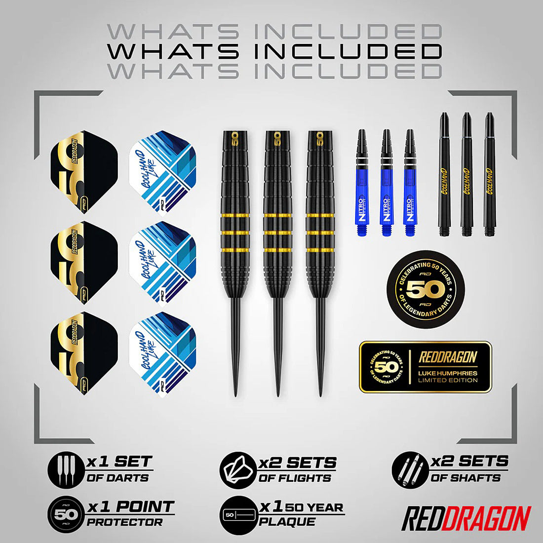 Red Dragon Luke Humphries 50 Years Limited Edition 90% Tungsten Steel Tip Darts